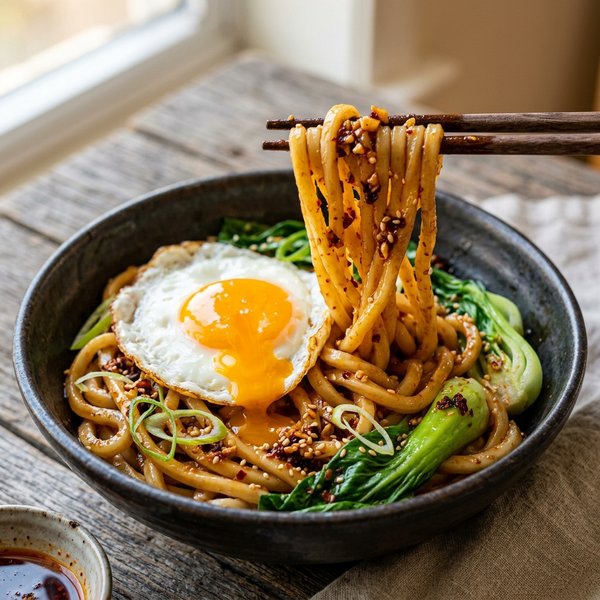 15-Minute Spicy Garlic Chili Crunch Udon Noodles
