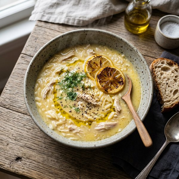 20-Minute Creamy Greek Lemon Chicken Orzo Soup (Avgolemono)