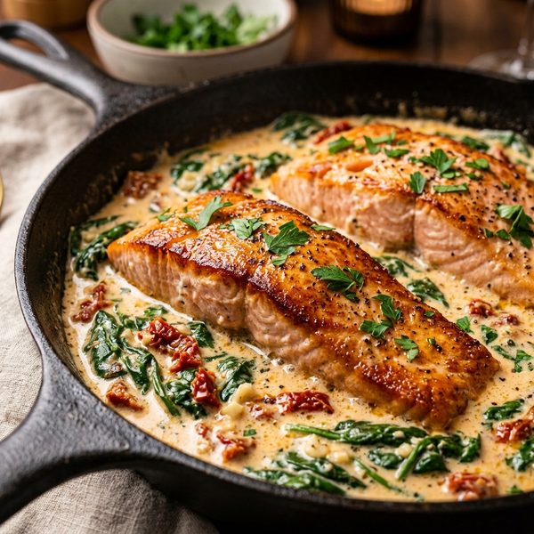 15-Minute Creamy Tuscan Garlic Butter Salmon