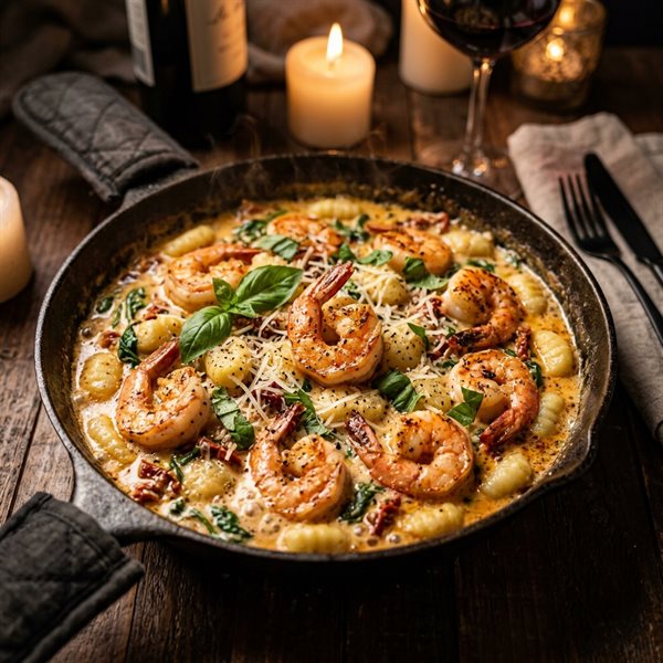 20-Minute Creamy Tuscan Garlic Butter Shrimp and Gnocchi