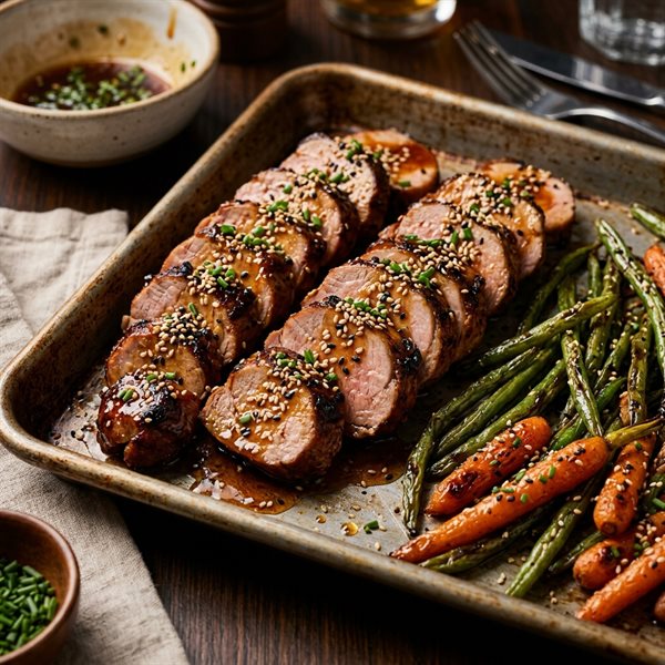 20-Minute Sheet-Pan Honey Garlic Glazed Pork Tenderloin Medallions