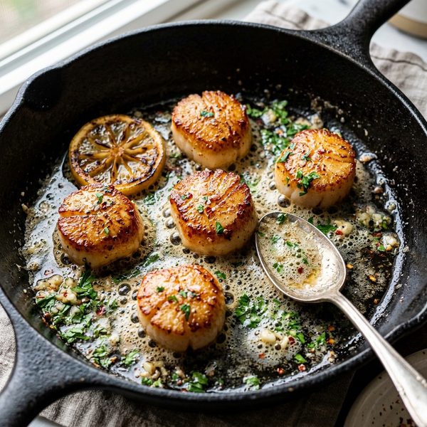15-Minute Lemon Butter Pan-Seared Scallops