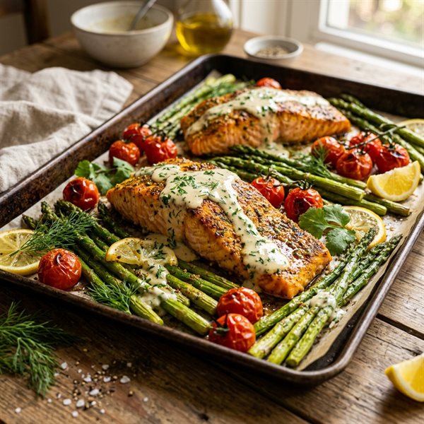 20-Minute Sheet-Pan Moroccan Spiced Salmon and Asparagus